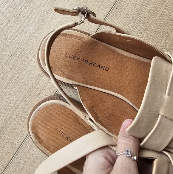 LUCKY BRAND Louisaa Slingback Loafer In Cannellini Sumhaz Nappa Calf Leather - Picture 7 of 9